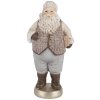 Clayre & Eef Dekorace Santa Claus 8x6x15 cm béžovo-šedá
