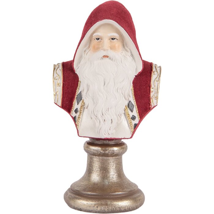 Clayre & Eef 6PR5538 Dekorační busta Santa Claus 10x9x19 cm