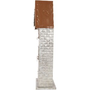 Clayre & Eef Svícen Domky 30x13x54 cm Šedý