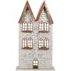 Clayre & Eef Svícen Domky 30x13x54 cm Šedý