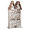 Clayre & Eef Svícen Domky 30x13x54 cm Šedý