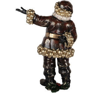 Clayre & Eef Dekorace Santa Claus 58x33x76 cm červeno-zlatá