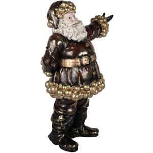 Clayre & Eef Dekorace Santa Claus 58x33x76 cm červeno-zlatá