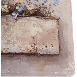 Clayre & Eef Nástěnná dekorace 36x3x36 cm Béžovo-růžová