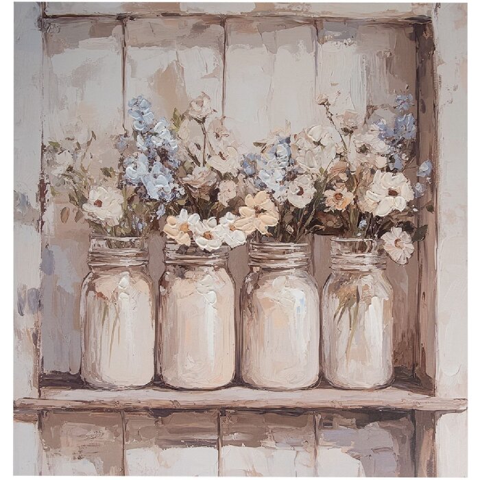 Clayre & Eef 66266 Nástěnná dekorace 51x3x51 cm Béžová/Růžová