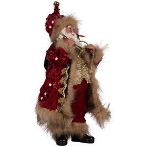 Clayre & Eef Dekorace Santa Claus 16x12x31 cm Rot