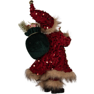 Clayre & Eef Dekorace Santa Claus 16x12x31 cm Rot