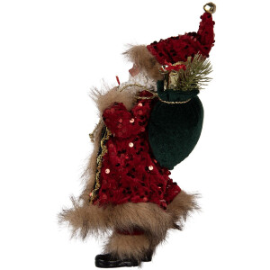 Clayre & Eef Dekorace Santa Claus 16x12x31 cm Rot