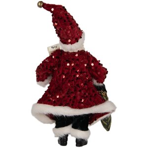 Clayre & Eef Dekorace Santa Claus 16x8x28 cm červená