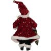 Clayre & Eef Dekorace Santa Claus 16x8x28 cm červená