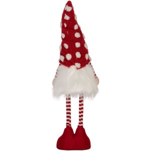 Clayre & Eef 66328 Dekorace Skřítek s LED červeno-bílá 56 cm