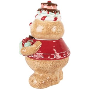 Clayre & Eef 6CE2214 Skladovací nádoba s víkem 17x14x24 cm hnědo-červená