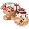 Clayre & Eef 6CE2214 Skladovací nádoba s víkem 17x14x24 cm hnědo-červená