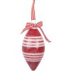 Clayre & Eef Vánoční ozdoba 6GL5181 červeno-bílá 6x13 cm