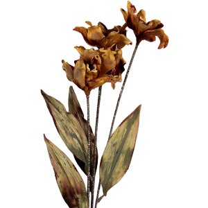 Clayre & Eef 6PL0403LO Dekorativní větev s květy 8x5x60 cm oranžová