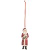 Clayre & Eef Dekorační závěs Santa Claus 4x3x11 cm červeno-bílá