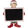 Clayre & Eef Elf s tabulí 18x15x23 cm červeno-černá
