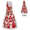 Clayre & Eef Dekorační domeček s LED 13x22 cm červeno-bílá