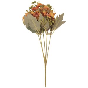 Clayre & Eef 6PL0402O Dekorativní větev s květinami 10x10x32 cm oranžová