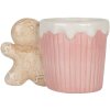 Clayre & Eef Hrnek 15x10x10 cm / 350 ml Růžovo-hnědý