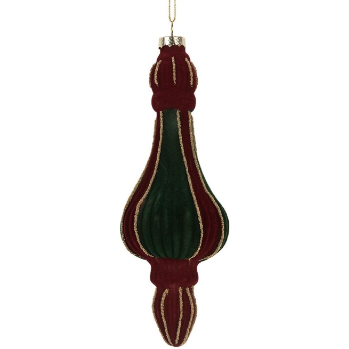 Clayre & Eef Vánoční ozdoba 6GL5235 6x17 cm červeno-zelená
