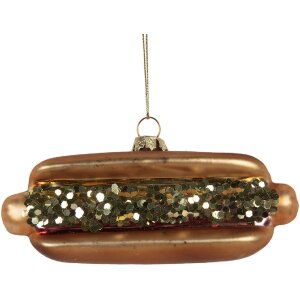 Clayre & Eef Vánoční ozdoba 13x4x6 cm hnědo-červená