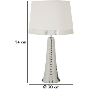 Mauro Ferretti Stolní lampa Tower stříbrná bílá 30x54 cm E27
