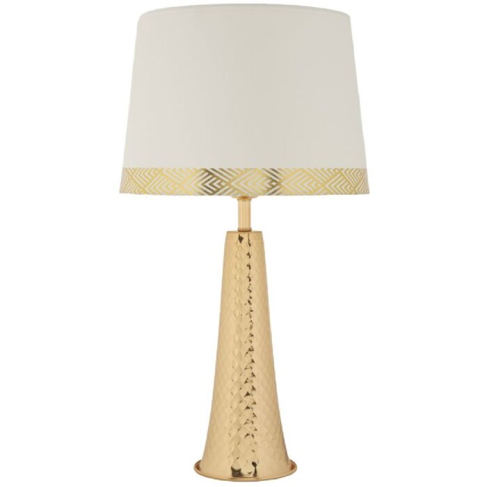 Mauro Ferretti Stolní lampa Tower železo látka zlatá bílá 30x54 cm E27