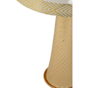 Mauro Ferretti Stolní lampa Tower železo látka zlatá bílá 30x54 cm E27