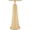 Mauro Ferretti Stolní lampa Tower železo látka zlatá bílá 30x54 cm E27