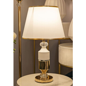 Mauro Ferretti Stolní lampa Gipsy zlatá bílá 30x52 cm E27