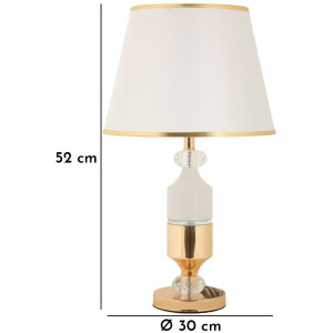 Mauro Ferretti Stolní lampa Gipsy zlatá bílá 30x52 cm E27