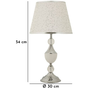 Mauro Ferretti Stolní lampa Kody stříbrná bílá Ø 30x54 cm E27