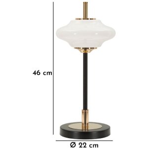 Mauro Ferretti Stolní lampa Vintage sklo železo Ø22x46 cm E14
