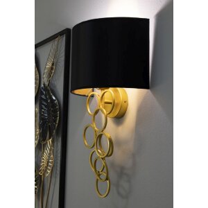 Mauro Ferretti Nástěnná lampa Rich zlatá černá 30x20x50 cm E27
