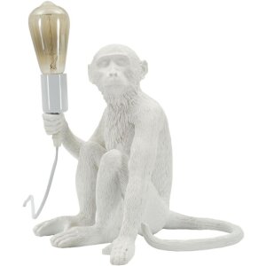 Mauro Ferretti Stolní lampa Sedící opice bílá 33x33x32 cm E27