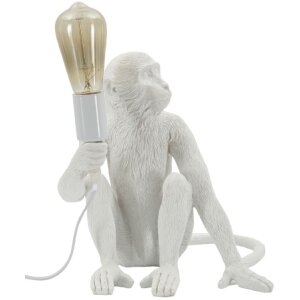 Mauro Ferretti Stolní lampa Sedící opice bílá 33x33x32 cm E27
