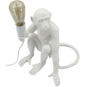 Mauro Ferretti Stolní lampa Sedící opice bílá 33x33x32 cm E27