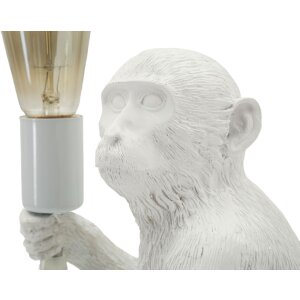 Mauro Ferretti Stolní lampa Sedící opice bílá 33x33x32 cm E27