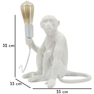 Mauro Ferretti Stolní lampa Sedící opice bílá 33x33x32 cm E27
