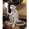 Mauro Ferretti Stolní lampa Sedící opice bílá 33x33x32 cm E27