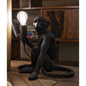Mauro Ferretti Stolní lampa sedící opice černá 33x33x32 cm