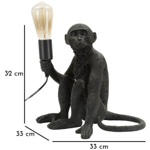 Mauro Ferretti Stolní lampa sedící opice černá 33x33x32 cm