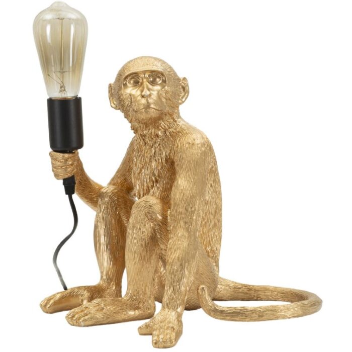Mauro Ferretti Stolní lampa Sedící opice zlatá 33x33x32 cm E27