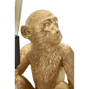Mauro Ferretti Stolní lampa Sedící opice zlatá 33x33x32 cm E27