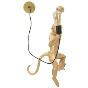 Mauro Ferretti Nástěnná lampa opice zlatá 32x32x64 cm E27