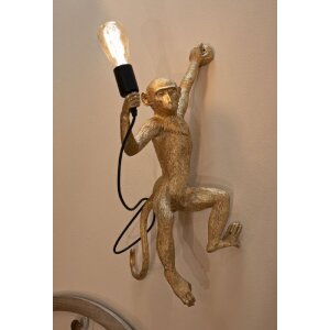 Mauro Ferretti Nástěnná lampa opice zlatá 32x32x64 cm E27