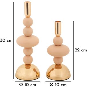 Mauro Ferretti svícny Galaxy růžové sada 2 ks Ø10x22 cm Ø10x30 cm