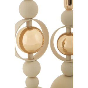 Mauro Ferretti Saturn krémové svícny – 2dílná sada Ø 10x27/33 cm