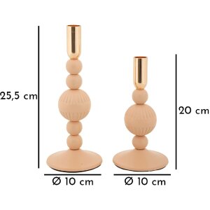 Mauro Ferretti Svícen Aster růžová – 2dílná sada Ø 10x20/25,5 cm